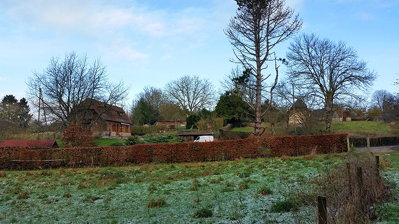 Une vue prise du chemin du parcours Flaubert.